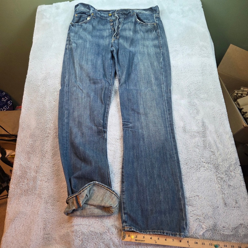 VTG Ralph Lauren Jeans Mercer Low Rise Button Fly Mens 38x31 Blue Polo Jeans Co